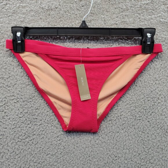 J. Crew Other - J. Crew Ribbed-Trim Hipster Full-Coverage Bikini Bottom Pink